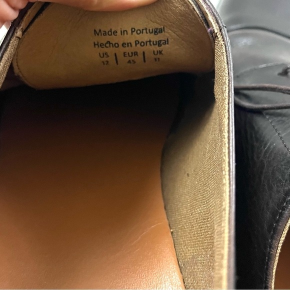 Aldo Ancede Leather Dark Brown & Black Lace Up Almond Toe Dress Shoes Size 12 - Picture 12 of 14